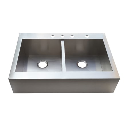 Kingston Brass Edinburg 32-1/4" Farmhouse Double Basin Stainless Steel Kitchen Sink Brushed