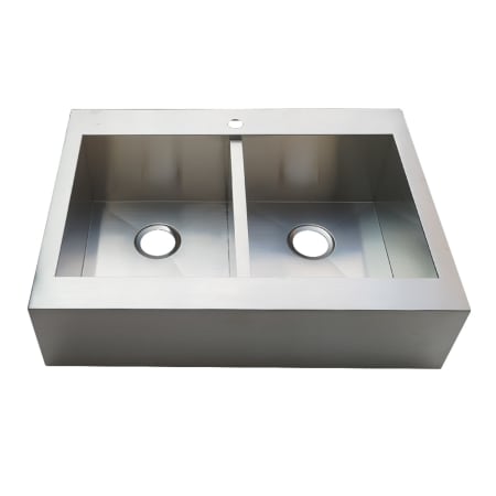 Kingston Brass Edinburg 32-1/2" Farmhouse Double Basin Stainless Steel Kitchen Sink Brushed