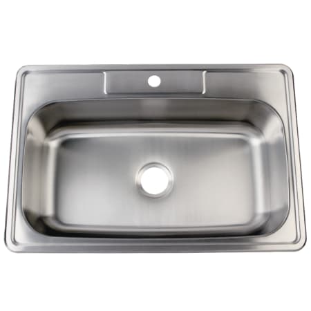 Kingston Brass Studio 33" Drop In Single Basin Stainless Steel Kitchen Sink Brushed Stainless Steel