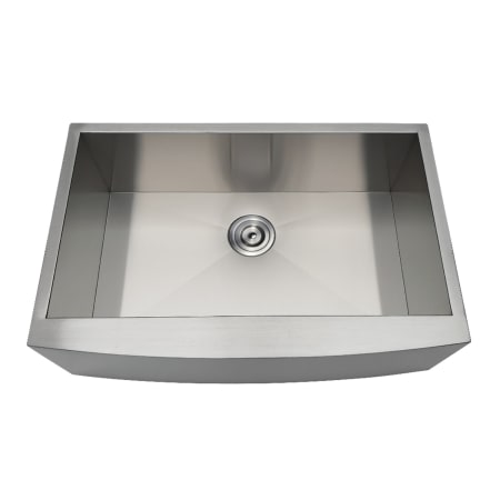 Kingston Brass Uptowne 30" Farmhouse Single Basin Stainless Steel Kitchen Sink with Basket Strainer Brushed