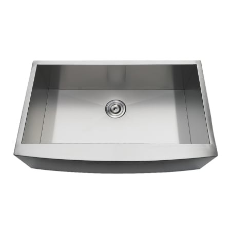 Kingston Brass Uptowne 33" Farmhouse Single Basin Stainless Steel Kitchen Sink with Basket Strainer Brushed