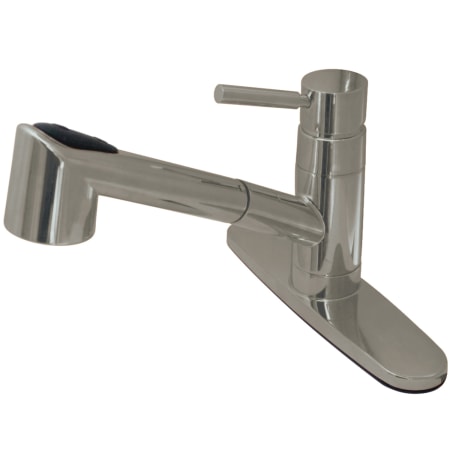 Kingston Brass Wilshire 1.8 GPM Single Hole Pull Out Kitchen Faucet Brushed Nickel