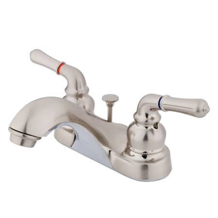 Kingston Brass Windsor 1.2 GPM Centerset Bathroom Faucet with Pop-Up Drain Assembly Brushed Nickel
