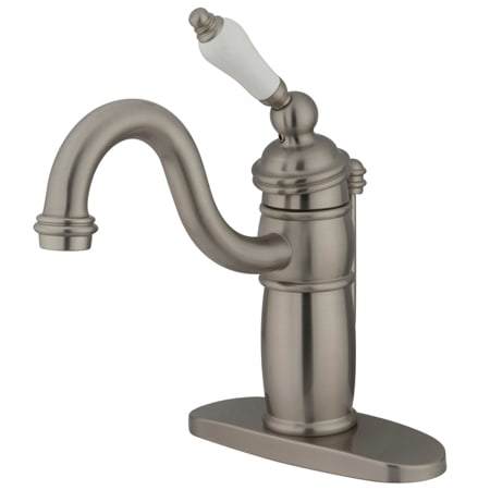 Kingston Brass Victorian 1.2 GPM Single Hole Bathroom Faucet with Pop-Up Drain Assembly Brushed Nickel