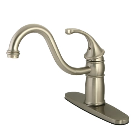 Kingston Brass Georgian 1.8 GPM Single Hole Kitchen Faucet Brushed Nickel