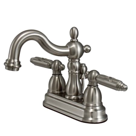 Kingston Brass Heritage 1.2 GPM Centerset Bathroom Faucet with Pop-Up Drain Assembly Brushed Nickel