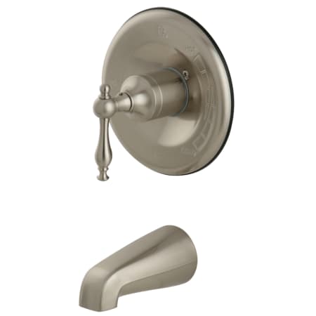 Kingston Brass Wall Mounted Bathtub Faucet-Only Trim Kit - Includes Rough-In Brushed Nickel