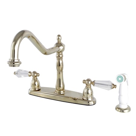 Kingston Brass Wilshire 1.8 GPM Standard Kitchen Faucet - Includes Escutcheon and Side Spray Polished Brass