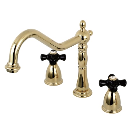 Kingston Brass Duchess 1.8 GPM Widespread Kitchen Faucet Polished Brass