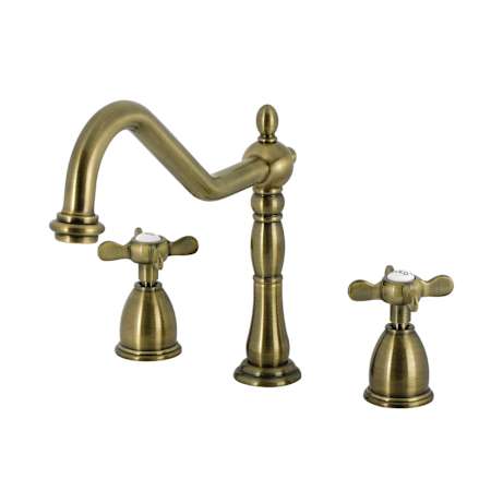 Kingston Brass Essex 1.8 GPM Widespread Kitchen Faucet - Includes Escutcheon Antique Brass