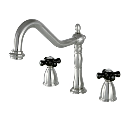 Kingston Brass Duchess 1.8 GPM Widespread Kitchen Faucet Brushed Nickel
