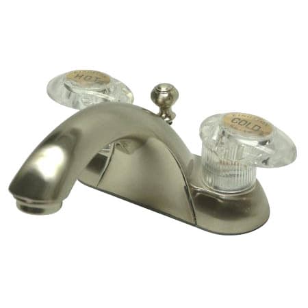 Kingston Brass Naples 1.2 GPM Centerset Bathroom Faucet with Pop-Up Drain Assembly Brushed Nickel