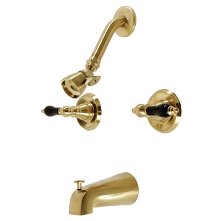 Kingston Brass Duchess Tub and Shower Trim Package with 1.8 GPM Single Function Shower Head Brushed Brass