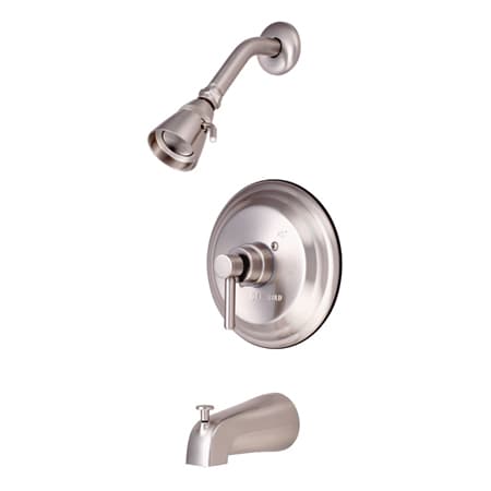 Kingston Brass Concord Tub and Shower Trim with Single Function Shower Head and Metal Lever Handle Brushed Nickel