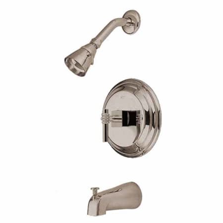 Kingston Brass Tub and Shower Trim with Single Function Shower Head and Metal Lever Handle Brushed Nickel
