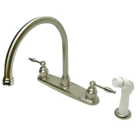 Kingston Brass Knight 1.8 GPM Standard Kitchen Faucet - Includes Side Spray Brushed Nickel