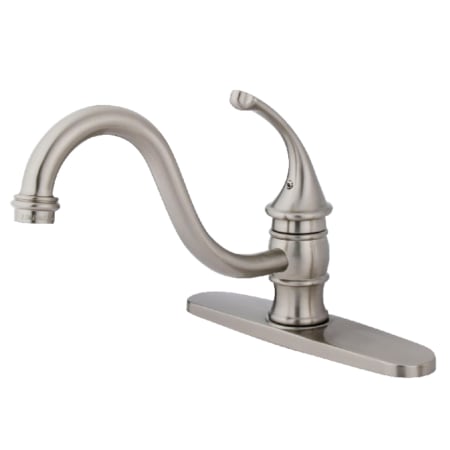 Kingston Brass Georgian 1.8 GPM Single Hole Kitchen Faucet Brushed Nickel