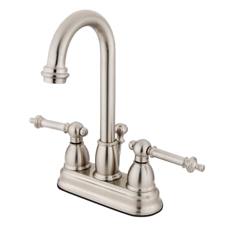 Kingston Brass Vintage 1.2 GPM Centerset Bathroom Faucet with Pop-Up Drain Assembly Brushed Nickel
