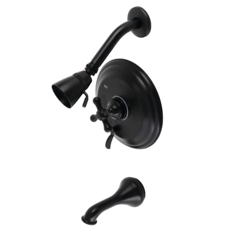 Kingston Brass Restoration Tub and Shower Trim Package with 1.8 GPM Single Function Shower Head Matte Black