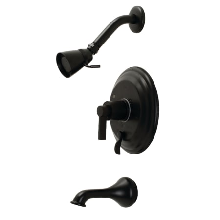 Kingston Brass NuvoFusion Tub and Shower Trim Package with 1.8 GPM Single Function Shower Head Matte Black