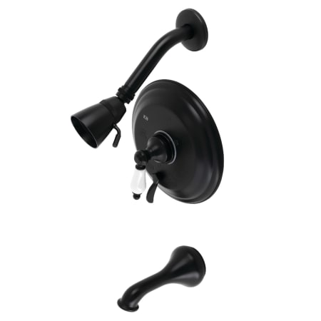 Kingston Brass Restoration Tub and Shower Trim Package with 1.8 GPM Single Function Shower Head Matte Black
