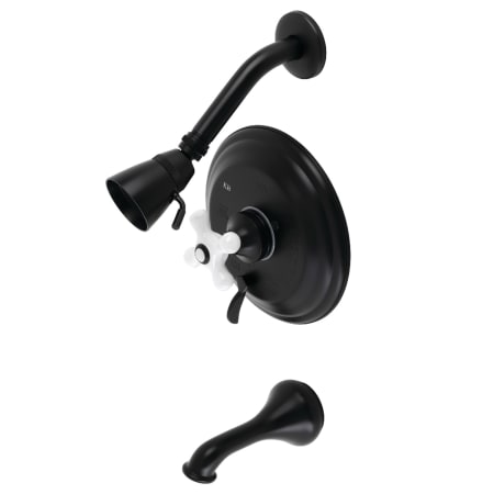 Kingston Brass Restoration Tub and Shower Trim Package with 1.8 GPM Single Function Shower Head Matte Black