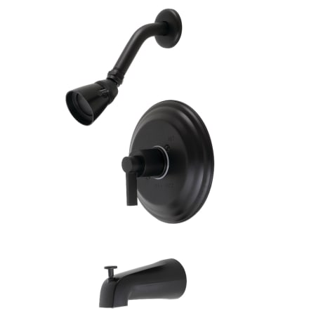 Kingston Brass NuvoFusion Tub and Shower Trim Package with Single Function Shower Head Matte Black