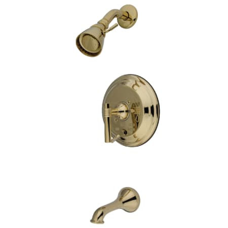 Kingston Brass Restoration Tub and Shower Trim Package with 1.8 GPM Single Function Shower Head Polished Brass