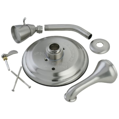 Kingston Brass Tub and Shower Trim Package with 1.8 GPM Multi Function Shower Head Brushed Nickel