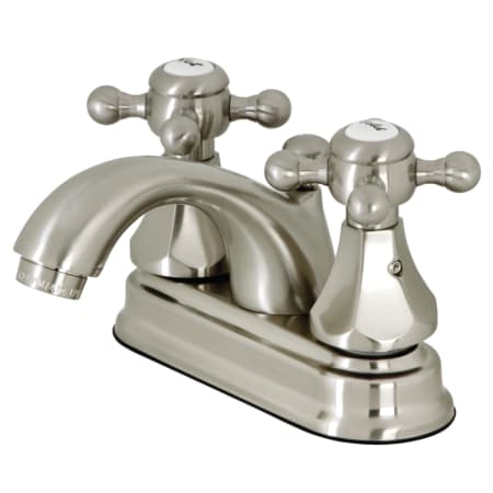 Kingston Brass Metropolitan 1.2 GPM Deck Mounted Centerset Bathroom Faucet with Pop-Up Drain Assembly - Includes Escutcheon Brushed Nickel