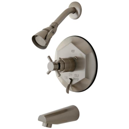 Kingston Brass Concord Tub and Shower Trim Package with 1.8 GPM Single Function Shower Head Brushed Nickel