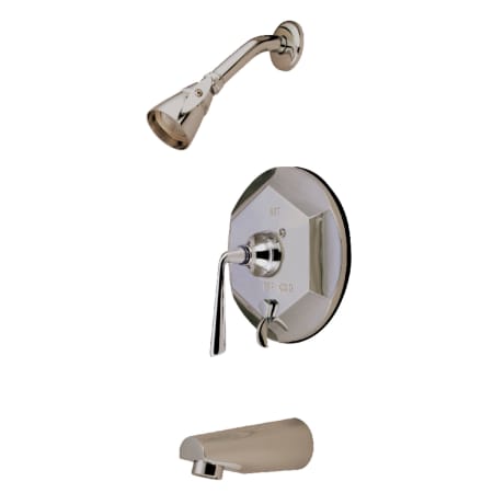 Kingston Brass Silver Sage Tub and Shower Trim Package with 1.8 GPM Single Function Shower Head Brushed Nickel