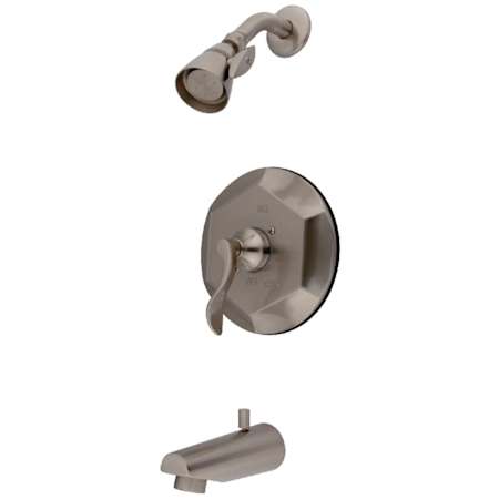 Kingston Brass Tub and Shower Trim Package with 1.8 GPM Multi Function Shower Head Brushed Nickel