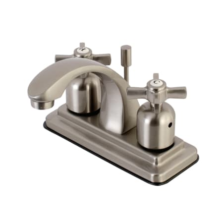 Kingston Brass Millennium 1.2 GPM Centerset Bathroom Faucet with Pop-Up Drain Assembly Brushed Nickel