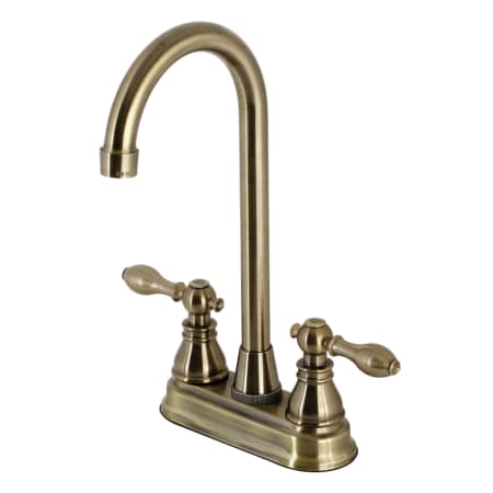 Kingston Brass American Classic 1.8 GPM Standard Bar Faucet - Includes Escutcheon Antique Brass
