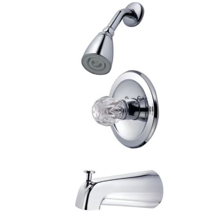 Kingston Brass Tub and Shower Trim Package with 1.8 GPM Single Function Shower Head Polished Chrome