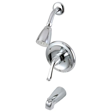 Kingston Brass Yosemite Tub and Shower Trim Package with 1.8 GPM Single Function Shower Head Polished Chrome