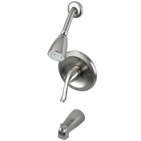 Kingston Brass Yosemite Tub and Shower Trim Package with 1.8 GPM Single Function Shower Head Brushed Nickel
