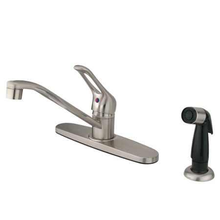 Kingston Brass Wyndham 1.8 GPM Standard Kitchen Faucet - Includes Side Spray Brushed Nickel
