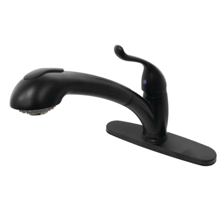 Kingston Brass Yosemite 1.8 GPM Single Hole Pull Out Kitchen Faucet Matte Black