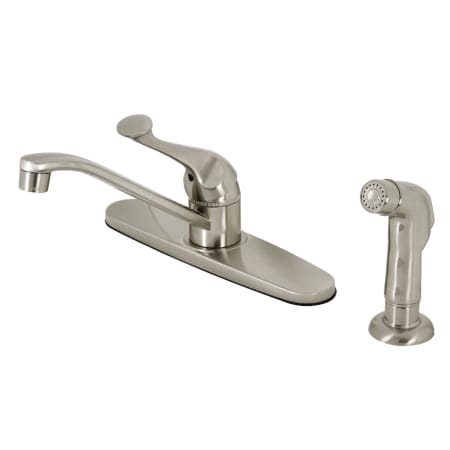 Kingston Brass 1.8 GPM Deck Mounted Standard Single Handle Kitchen Faucet - Includes Escutcheon Brushed Nickel