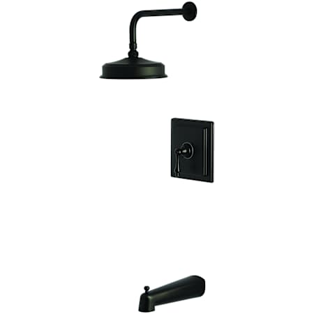 Kingston Brass Revival Tub and Shower Trim Package with 1.8 GPM Single Function Shower Head Matte Black