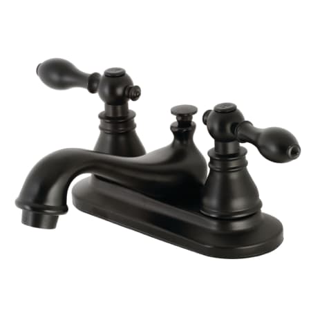 Kingston Brass American Classic 1.2 GPM Deck Mounted Centerset Bathroom Faucet with Pop-Up Drain Assembly Matte Black