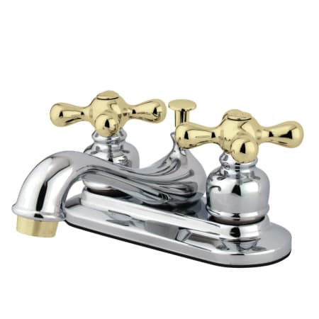 Kingston Brass Restoration 1.2 GPM Centerset Bathroom Faucet with Pop-Up Drain Assembly Polished Chrome / Polished Brass