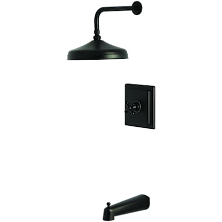 Kingston Brass Tub and Shower Trim Package with 1.8 GPM Single Function Shower Head Matte Black