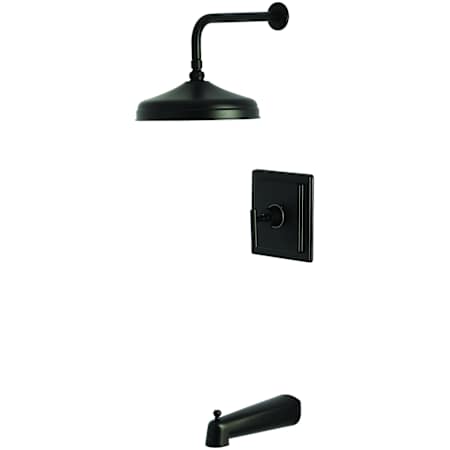 Kingston Brass Tub and Shower Trim Package with 1.8 GPM Single Function Shower Head Matte Black