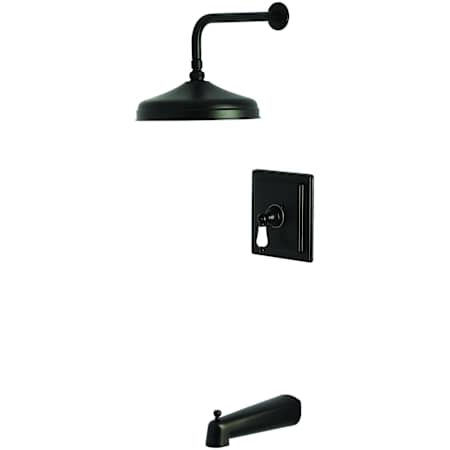 Kingston Brass Tub and Shower Trim Package with 1.8 GPM Single Function Shower Head Matte Black