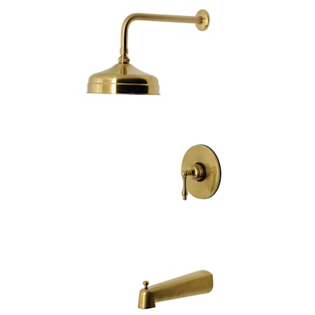 Kingston Brass Revival Tub and Shower Trim Package with 1.8 GPM Single Function Shower Head and Lever Handle Brushed Brass