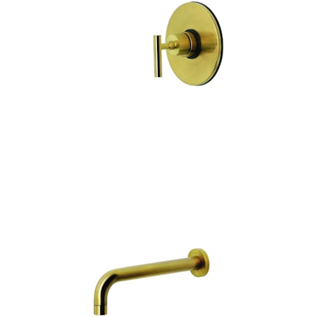 Kingston Brass Manhattan 10-13/16" Tub Spout with Pressure-Balanced Valve Trim and Lever Handle Brushed Brass