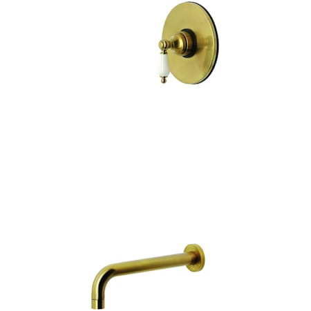 Kingston Brass Victorian 10-13/16" Tub Spout with Pressure-Balanced Valve Trim and Lever Handle Brushed Brass